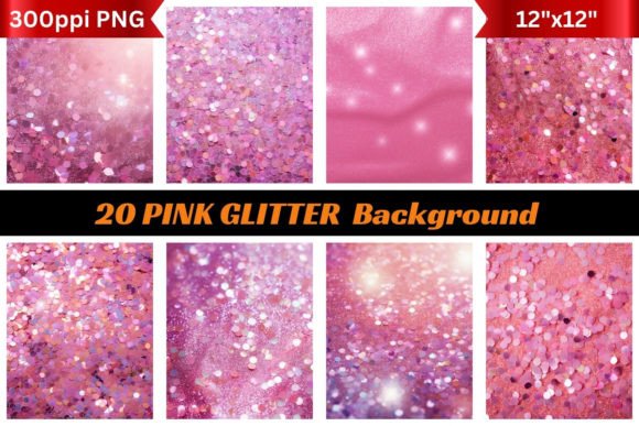 20 Pink Glitter Backgrounds for Digital Glamour