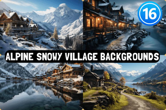 Alpine Snowy Village Backgrounds: Capturing Winter's Charm