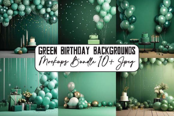 Birthday Green Backgrounds Mockup Bundle: A Design Asset Guide