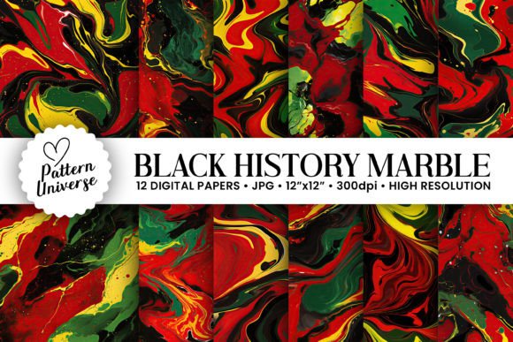 Black History Month Marble Backgrounds for Creative Projects