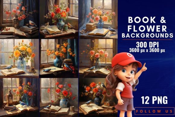 Book & Flower Backgrounds: Where Literature Meets Nature
