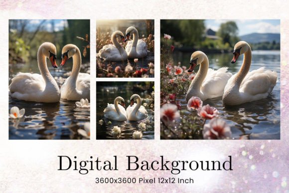 Elegant Swan Flower Backgrounds for Digital Design