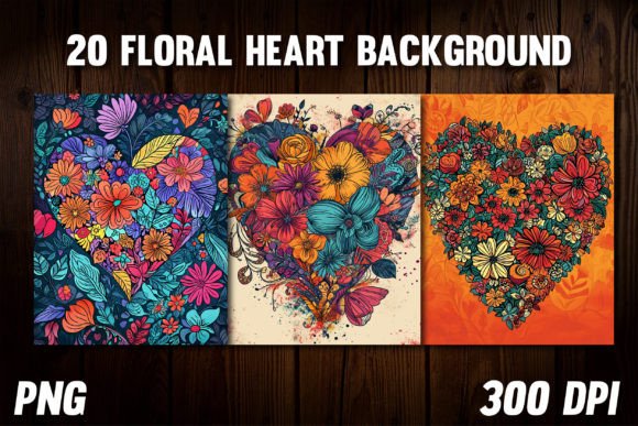 Floral Heart Backgrounds for Covers 4: A Designer's Canvas