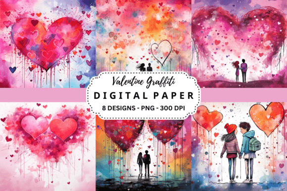 Infuse Urban Energy into Romance with Valentine Graffiti Backgrounds