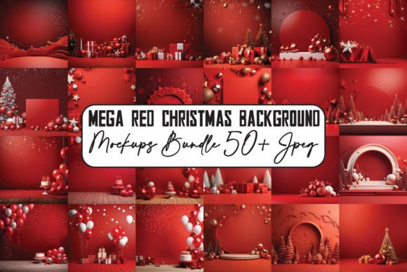 Mega Christmas Backgrounds Mockup Bundle: Perfect Holiday Designs