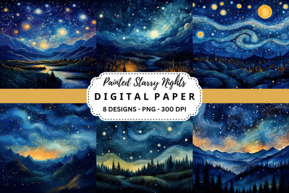 Painted Starry Nights Backgrounds: A Canvas for Your Creativity
