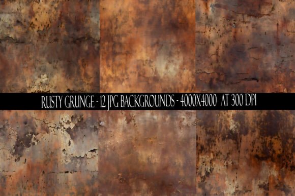 Rusty Grunge Backgrounds: 12 High-Resolution Textures for Edgy Design