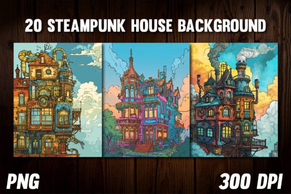 Steampunk House Backgrounds for Covers 1