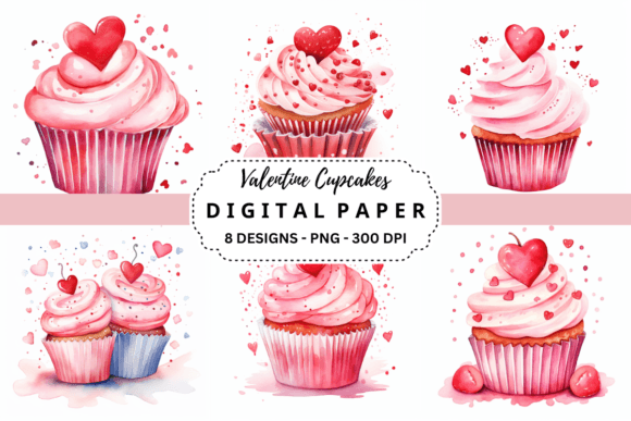 Valentine Cupcakes Backgrounds: Sweet Design Assets for Your Projects